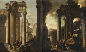Architetture Con Personaggi E Scene Dal Nuovo Testamento (coppia)