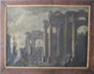Ruines De Temples Antiques by Giovanni Ghisolfi