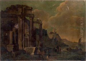 Ruines Antiques Sur Un Port