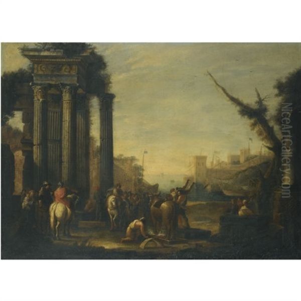 An Architectural Capriccio With Phalari Ordering Perilaus Into The Brazen Bull - view 1