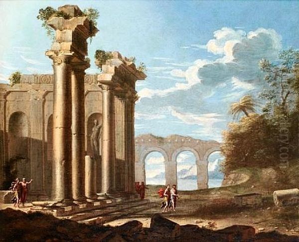 A Capriccio Of Roman Ruins With Classical Figures In The Foreground - view 1