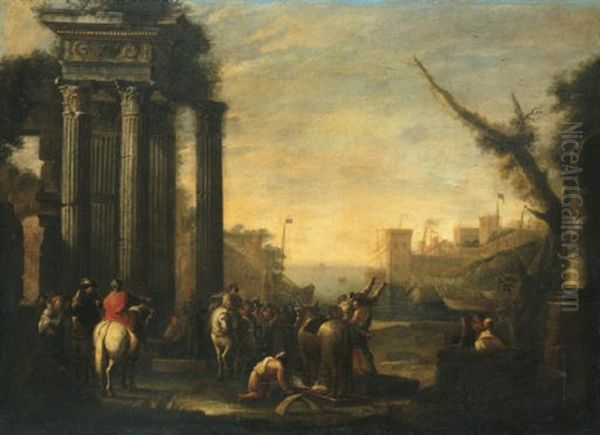 An Architectural Capriccio With Phalaris Ordering Perilaus Into The Brazen Bull - view 1