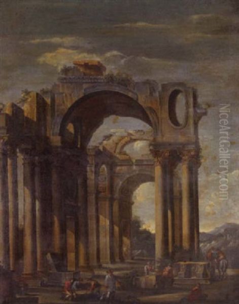 A Capriccio Of Classical Ruins With Figures In The Foreground - view 1