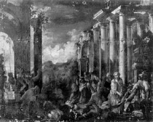 Scene Antique Dans Des Ruines by Giovanni Ghisolfi