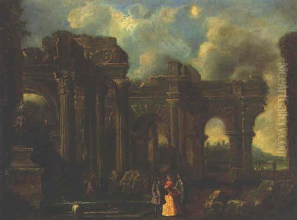 Elegant Figures Amongst Classical Ruins - view 1
