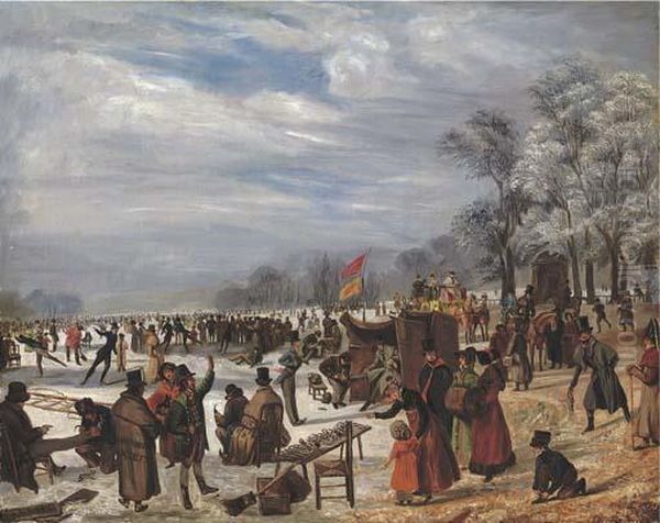 Skaters On A Frozen Lake - view 1