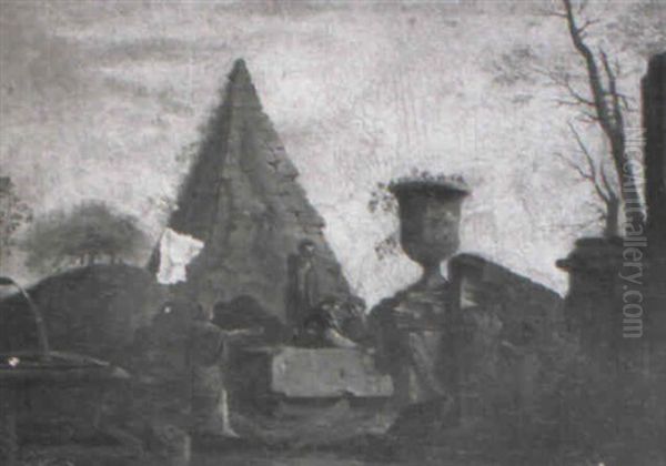 Figures Amongst Classical Ruins - view 1