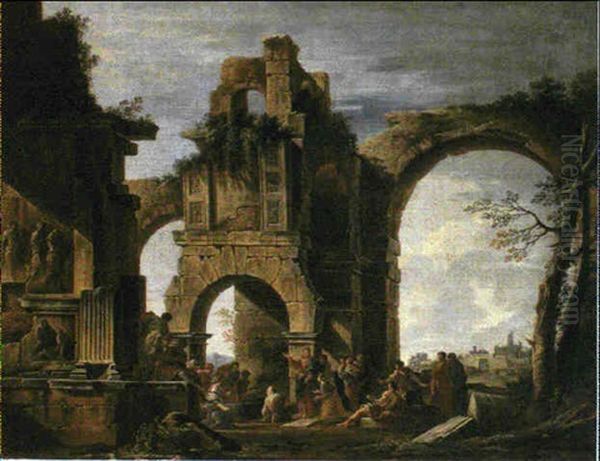 A Capriccio Of Classical Ruins With The Raising Of Lazarus - view 1