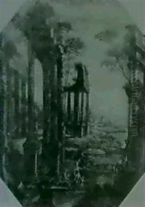 Capriccio Landscapes With Classical Ruins, A Pair Capriccio Landscapes With Classical Ruins, A Pair