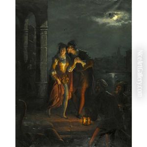 Romantische Szene In Venedig Mit Jessica Und Lorenzo by Vincenzo Giacomelli