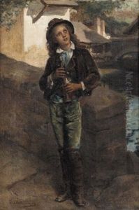 Die Junge Flotenspielerin by Vincenzo Giacomelli