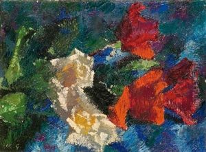 Rosen Auf Blauem Grund by Augusto Giacometti