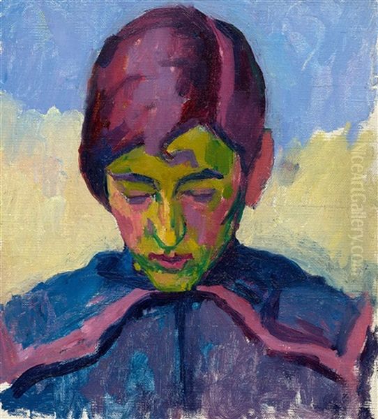 Portrait Of A Young Girl by Giovanni Giacometti
