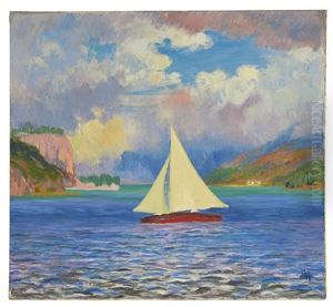 Segelboot Auf Dem Silsersee by Giovanni Giacometti