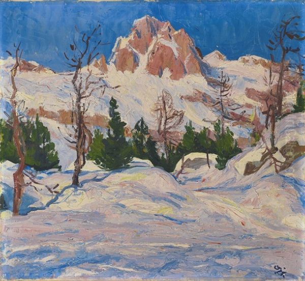 Winterlandschaft Mit Dem Piz Lagrev - view 1