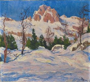 Winterlandschaft Mit Dem Piz Lagrev by Giovanni Giacometti