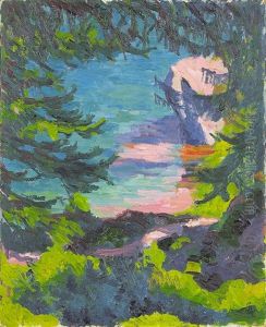 Ausblick Auf Den Silsersee Am Weg Von Maloja Nach Isola by Giovanni Giacometti