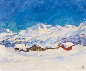 Winterlandschaft Bei Maloja (winterlandscape Near Maloja) by Giovanni Giacometti