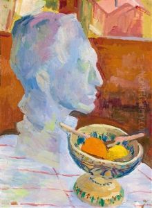 Stilleben Mit Plastik (bildnis Alberto Giacometti) by Giovanni Giacometti