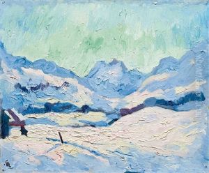 Winterlandschaft Bei Maloja Mit Blick Ins Fornotal