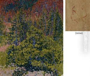 Bergwald Im Herbst (+ Kopfstudie, Verso) by Giovanni Giacometti