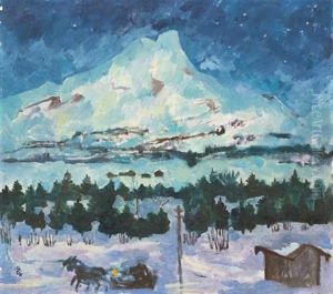 Nachtliche Winterlandschaft Mit Piz Da La Margna Nachtliche Winterlandschaft Mit Piz Da La Margna