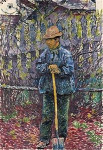 In Primavera (mann Mit Schaufel) by Giovanni Giacometti