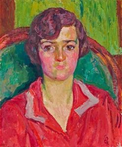Bildnis D.g. (dora Balsiger) by Giovanni Giacometti