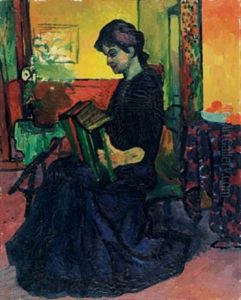 La Suonatrice - Die Handorgelspielerin by Giovanni Giacometti