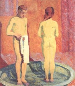 Kinder Im Bad by Giovanni Giacometti
