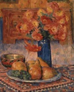 Stilleben Mit Blumenvase Und Fruchten Stilleben Mit Blumenvase Und Fruchten