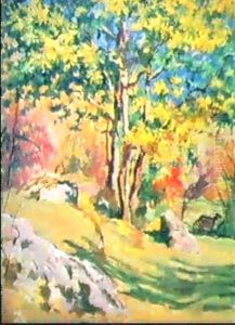 Sonnige Herbstlandschaft Mit Ziege by Giovanni Giacometti