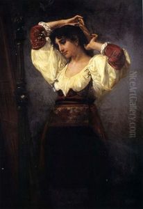 Elegante Italienne Se Coiffant