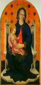 The Madonna And Child Enthroned by Michele Giambono