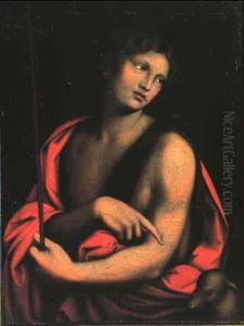 Halbfigurenbild Des Hl. Johannes Des Taufers by Giampietrino