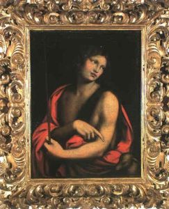 Halbfigurenbild Des Hl. Johannes Des Taufers (uber Seine    Rechte Schulter Ist Ein Roter Mantel Gelegt...)