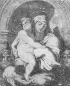 The Enthroned Madonna And Child In A Niche The Enthroned Madonna And Child In A Niche