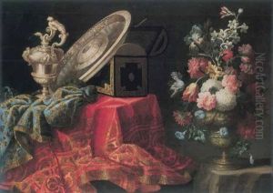 Natura Morta Con Acquamanile, Tesoriere E Vaso Di Fiori
