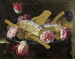 Nature Morte Aux Biscuits Et Aux Fleurs