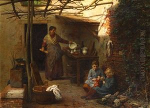 Gioco Di Bimbe Nel Cortile by Raffaele Giannetti