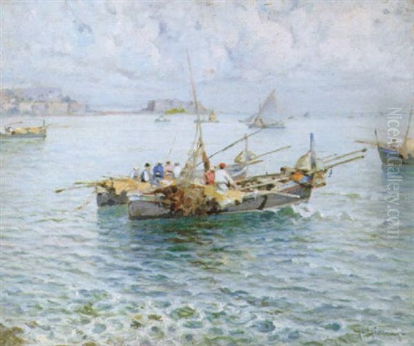 Barche Di Pescatori Nel Golfo Di Napoli - view 1