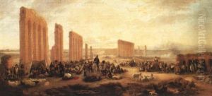 Market Day In The Roman Campagna With A Distant View Of Rome Market Day In The Roman Campagna With A Distant View Of Rome
