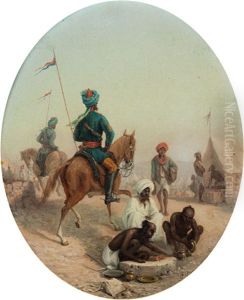 Orientalische Szene In Einem Osmanischen Militarlager by Girolamo Gianni