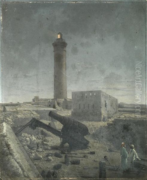 The Lighthouse At Alexandria After The Bombardment In 1882 - view 1