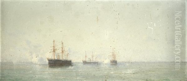 The Bombardment Of Alexandria On 11th July 1882 - view 1