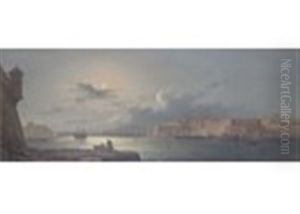 Grand Harbour, Valetta, Malta By Day And Night (a Pair) by Girolamo Gianni