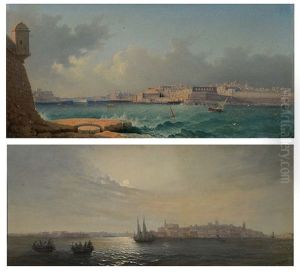 Morning, Valletta Harbour, Malta; Evening, Valletta Harbour, Malta (2 Works)