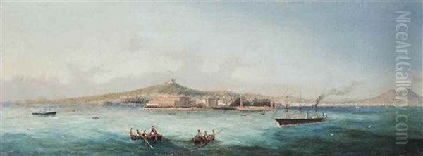 Vessels In The Bay Of Naples, Vesuvius Beyond - view 1