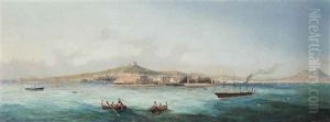 Vessels In The Bay Of Naples, Vesuvius Beyond