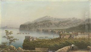 Sorrento Mit Blick Auf Den Vesuv by Girolamo Gianni